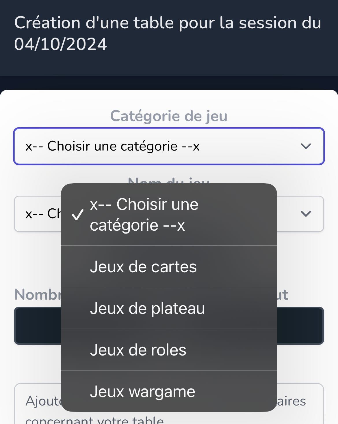 Screenshot of search results